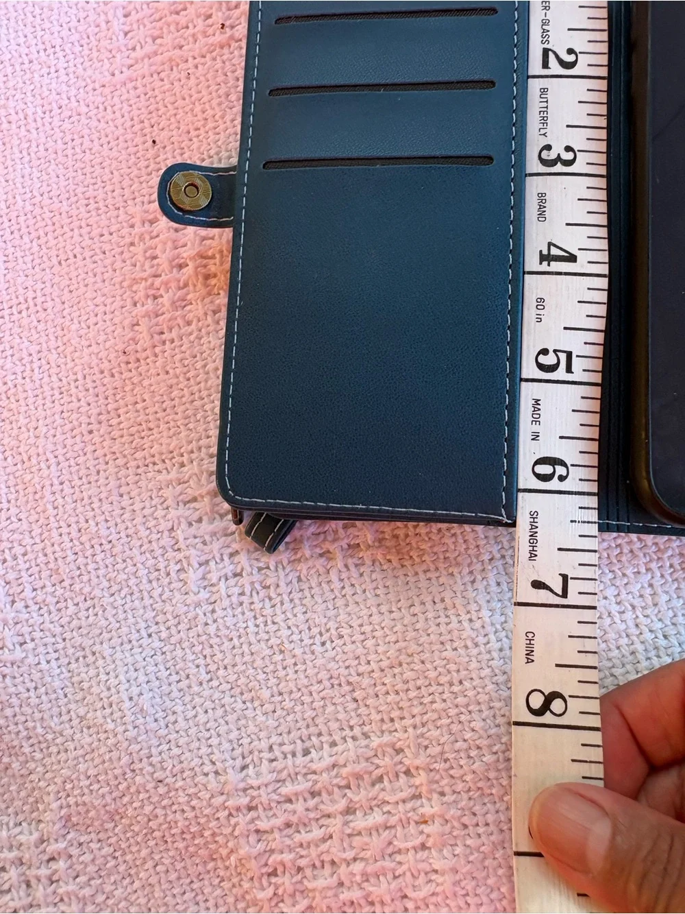 Defencase Wallet Case iPhone 12/12Pro Teal Blue RFID Wristlet Zipper